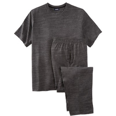 Kingsize Men's Big & Tall Jersey Knit Plaid Pajama Set - Big - 6xl, Black  Plaid : Target