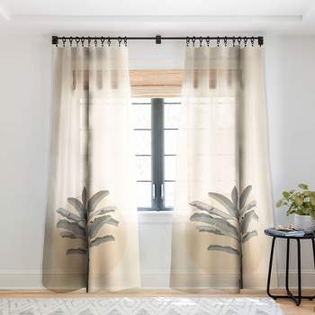 Iveta Abolina Sunrise Tan 64" x 50" Single Panel Sheer Window Curtain - Deny Designs