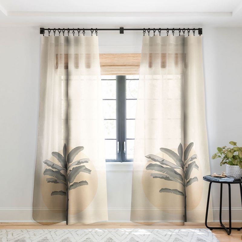 Iveta Abolina Sunrise Tan 64" x 50" Single Panel Sheer Window Curtain - Deny Designs, 1 of 7
