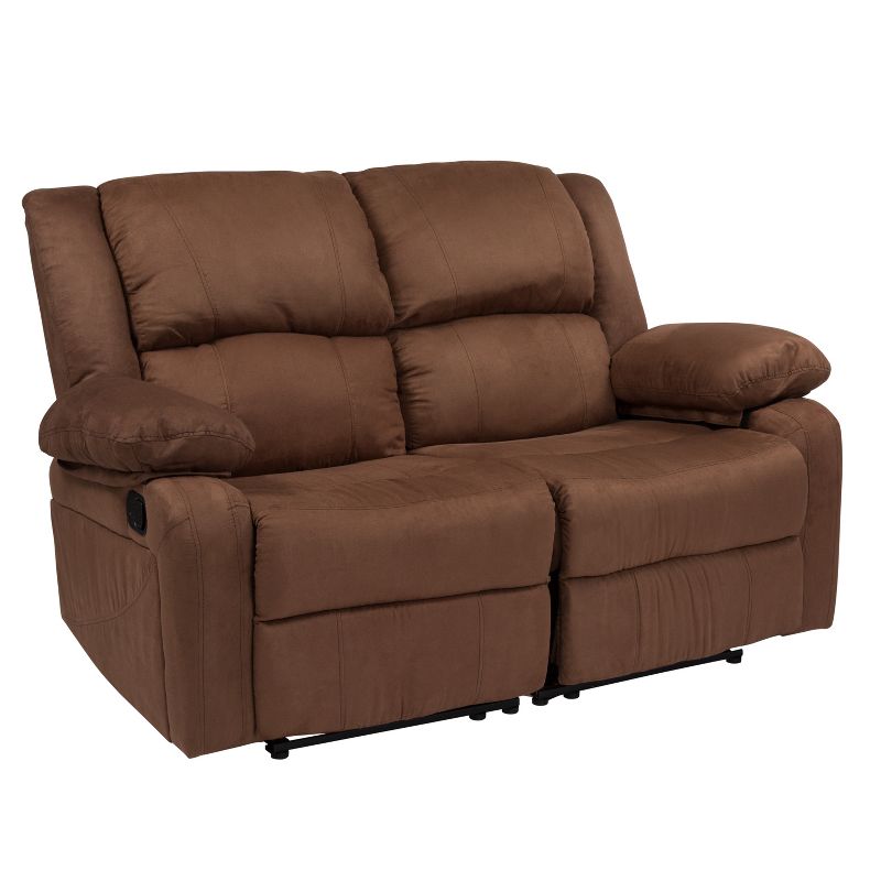 Emma and Oliver Bustle Back Loveseat with Two Built-In Recliners, 1 of 11