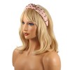 Unique Bargains Women's Full of Diamonds Knotted Headband Pink 1 Pc - 2 of 4