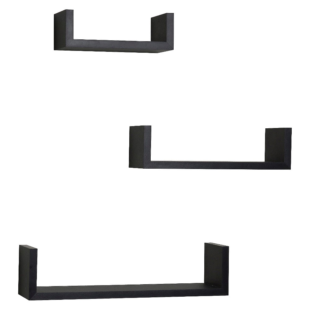 Photos - Kids Furniture 3pc Wall Shelving Set Black - Danya B.