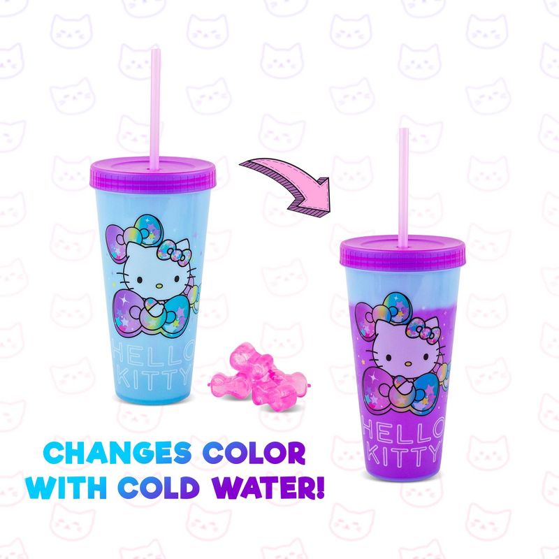 Silver Buffalo Sanrio Hello Kitty Starshine Color-Changing Plastic Tumbler | Holds 24 Ounces, 2 of 7