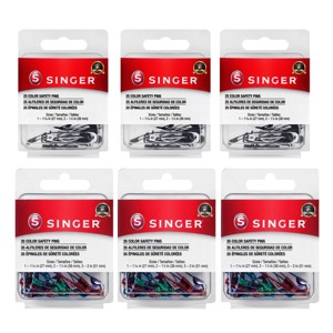 Singer 180ct Safety Pin Bundle Black/White/Metallic - 1 of 4