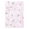 Hudson Baby Infant Girl Cotton Flannel Burp Cloths, Purple Dainty Floral 4 Pack, One Size - 3 of 4