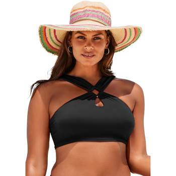 Swimsuits for All Women's Plus Size High Neck Halter Bikini Top