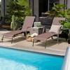 Tangkula Set of 2 Patio Chaise Lounge Stackable Folding Lounge Chair w/ Adjustable Back - 3 of 4