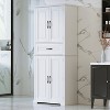 Vynxaria Bathroom Storage Cabinet with Multi-Functional Storage Space, Drawer with Slide Rails, Adjustable Shelf, White - 3 of 4