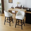 360° Swivel Bar Stools Set of 2,Upholstered Backrest Counter Height Bar Stools,Armless Kitchen Chairs With Wood Legs Footrest-Cuddlewood - 2 of 4