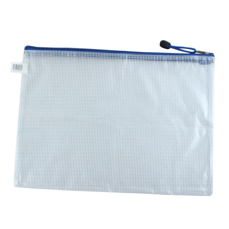 Unique Bargains Waterproof Zipper Net Pattern File Document Bag Folders 13.3"x9.4" White 1 Pc, 1 of 4