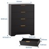 4 Drawer Dresser for Bedroom, Modern Chest of Drawers with Waveform Fluted Panel - 2 of 4
