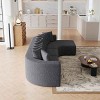 131.1 Inch Sectional Sofa Set with Right Chaise, Modular Design Curved L-Shaped Sofa with 10 Pillows, Chenille Fabric Sofa-Coolbibila - 3 of 4
