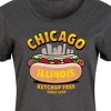 Women's - Instant Message - Chicago Hot Dog Skyline Graphic T-shirt Dress - 2 of 4
