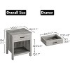 Acekool Farmhouse Grey Square Nightstand, Bedside Table with Drawer, End Table, Accent Table for Bedroom or Living Room - 2 of 4