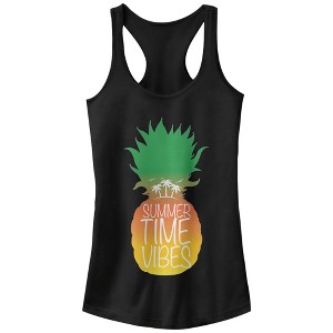 Juniors Womens Lost Gods Summertime Vibes Pineapple Racerback Tank Top - 1 of 4