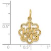 Black Bow Jewelry 14k Yellow Gold I love Cats Scalloped Edge Charm or Pendant - 4 of 4