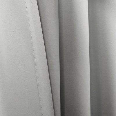 Light Gray Blackout Polyester Window Curtain Panels, 84" Length