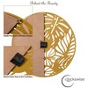 Clockswise 23.6” Round Big Wall Clock, brown wood and gold Metal with Leaf Cutout for Entryway Office Living Room or Kitchen, Hanging Supplies Include - 4 of 4