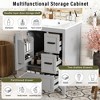 FAMYYT 24 in. Single Sink Freestanding Bath Vanity with White Ceramic Top, Divider Drawer, Door Racks - 4 of 4
