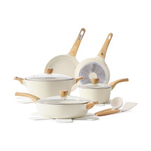 Aoibox Ceramic Cookware Set, 14-Piece Nonstick Pots and Pans, Induction Compatible, Healthy Non-Toxic Kitchen Cooking Set, PFAS PTFE PFOA PFOS Free - 1 of 4