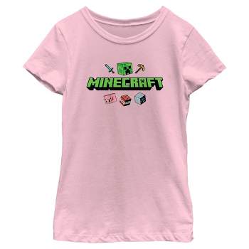 Girl's Minecraft Icons Logo T-Shirt