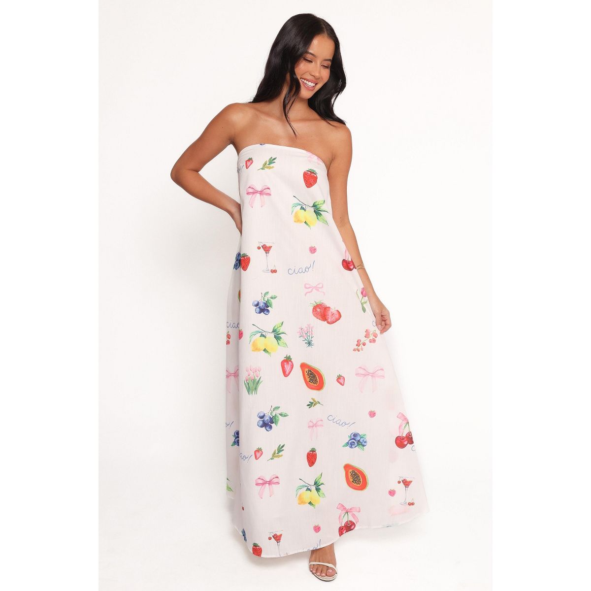 Petal and Pup Soph Strapless Maxi Dress - Ciao Bow Print