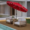 Tangkula 9.3 FT Solar Patio Umbrella w/ 32 LED Lights & Vented Top & Ruffles - 3 of 4