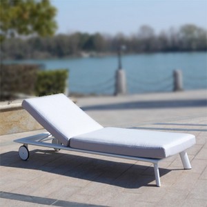 Moda Furnishings W29.5" x D80.7" Outdoor Chaise Lounge With Cushion - 1 of 4