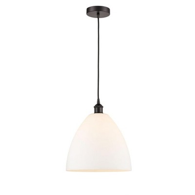 Edison Dome - 1 Light Cord Hung Mini Pendant In Industrial Style-13.75 Inches Tall and 12 Inches Wide