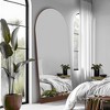Lirago Arch Full Length Mirror Wall Mirror with Stripe Wood Frame 71?¨¢31 Brown - 2 of 4