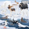 16-Piece Arctic Animal Figurines - Polar Bear, Caribou & Orca Set for Play & Cake Decor - 2 of 4