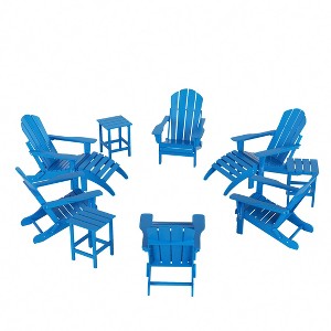 WestinTrends Malibu HDPE Outdoor Patio Folding Poly Adirondack Chair (12-Piece Set) - 1 of 4