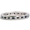 Pompeii3 1ct Black & White Diamond Eternity Ring 14K White Gold Band - 3 of 4