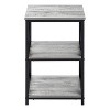 Monarch Specialties Accent Table Side End Nightstand Lamp Living Room Bedroom Metal Laminate Black Contemporary Modern - 2 of 4