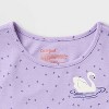 Toddler Girls' 2pk Adaptive Short Sleeve Swan and Floral Printed Dress - Cat & Jack™ Berry Pink/Purple - 3 of 4