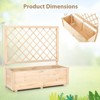 Costway 1/2 PCS 40" Wooden Raised Garden Bed with Lattice Trellis for Climbing Vine Flower - 3 of 4