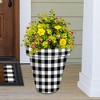 Briarwood Lane Everyday Planter 14" x 15" x 15" Black and White Buffalo Check Large Planter - 2 of 2