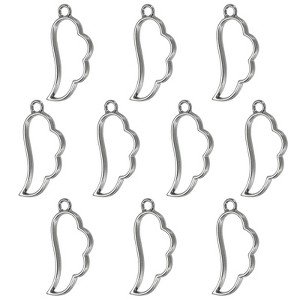 Unique Bargains DIY Crafts Earrings Necklace Bracelet Making Alloy Open Back Wing Bezel Pendants 20 Pcs - 1 of 4