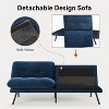 Dyonery 72" Convertible Futon Sofa Bed with 6.7" Thick Removable Cushion Retro Black - 3 of 4