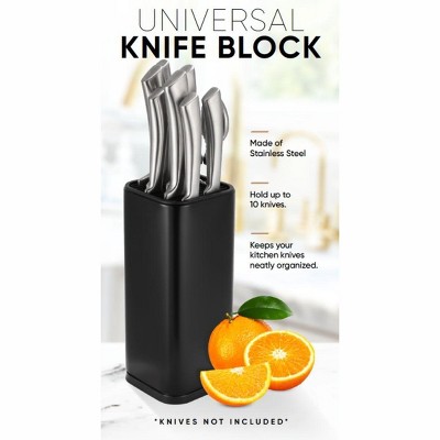 Black Stainless Steel Universal Knife Block Holder with Scissor Slot