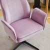 Karl Home | 28.5 inch White Velvet Dovetail Swivel Office Chair - 4 of 4