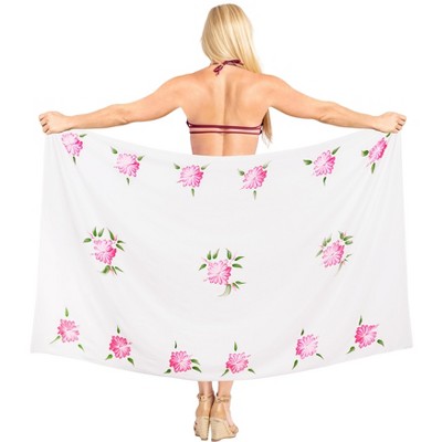 LA LEELA Women's Sarong Wrap Cover up Swimwear Wraps One Size Taffy Floral