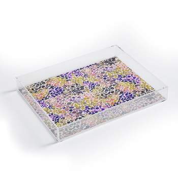 Ninola Design Purple Speckled Painting Watercolor Stains Acrylic Tray - Deny Designs