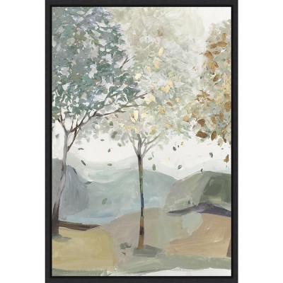 Amanti Art Breezy Landscape Trees III by Allison Pearce Canvas Wall Art Print Framed 23-in. x 33-in. in Black
