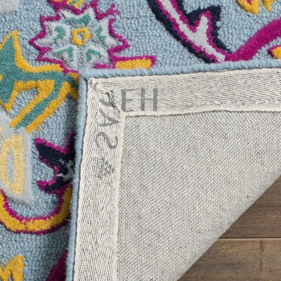 Handmade Light Blue Multi Wool Tufted Area Rug 8'9" x 12'
