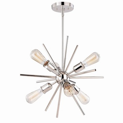 Vaxcel Estelle 6 - Light Pendant in  Polished Nickel