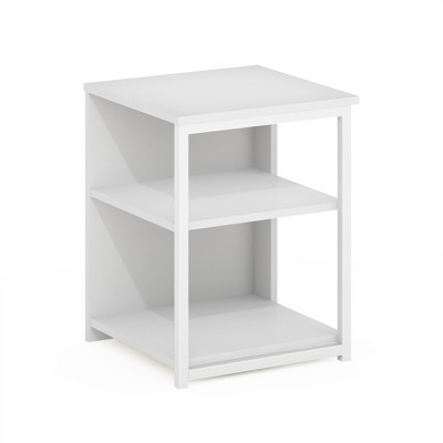 Furinno Camnus Modern Living End Table, Solid White/White