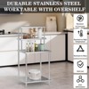 Stainless Steel Table,  Commercial Work Table with Adjustable Dual Overshelves and Undershelf, Heavy Duty Meta - 4 of 4