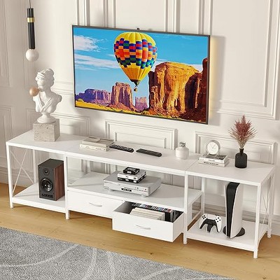 Gericco TV Stand with Fabric Drawer - Entertainment Center and Industrial TV Console Table