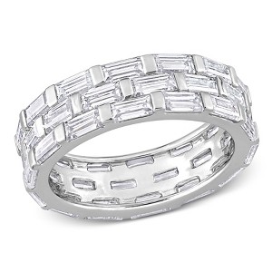 EVERLY JEWELRY | Sterling Silver 4.62 CT DEW Created White Moissanite Triple Band Ring - 1 of 4